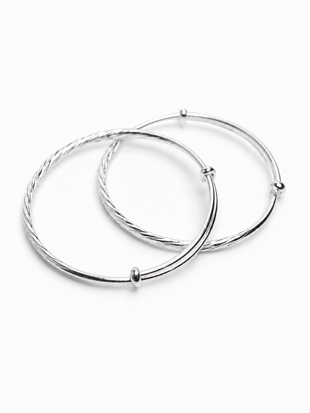999 Pure Silver Twisted Adjustable Kada for Women - View 6