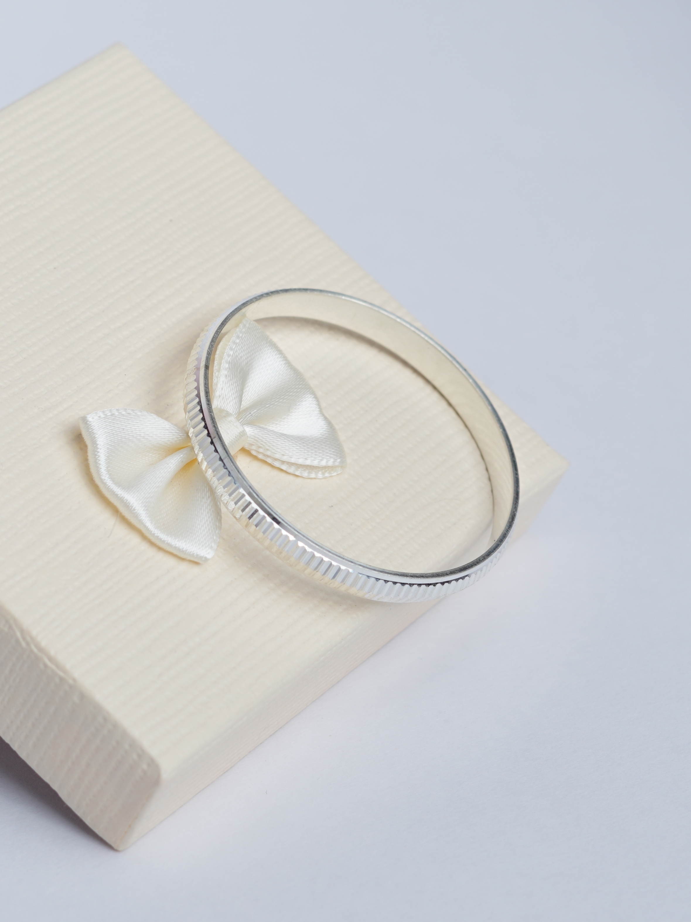 925 Sterling Silver Linear Texture Baby Kada - View 3