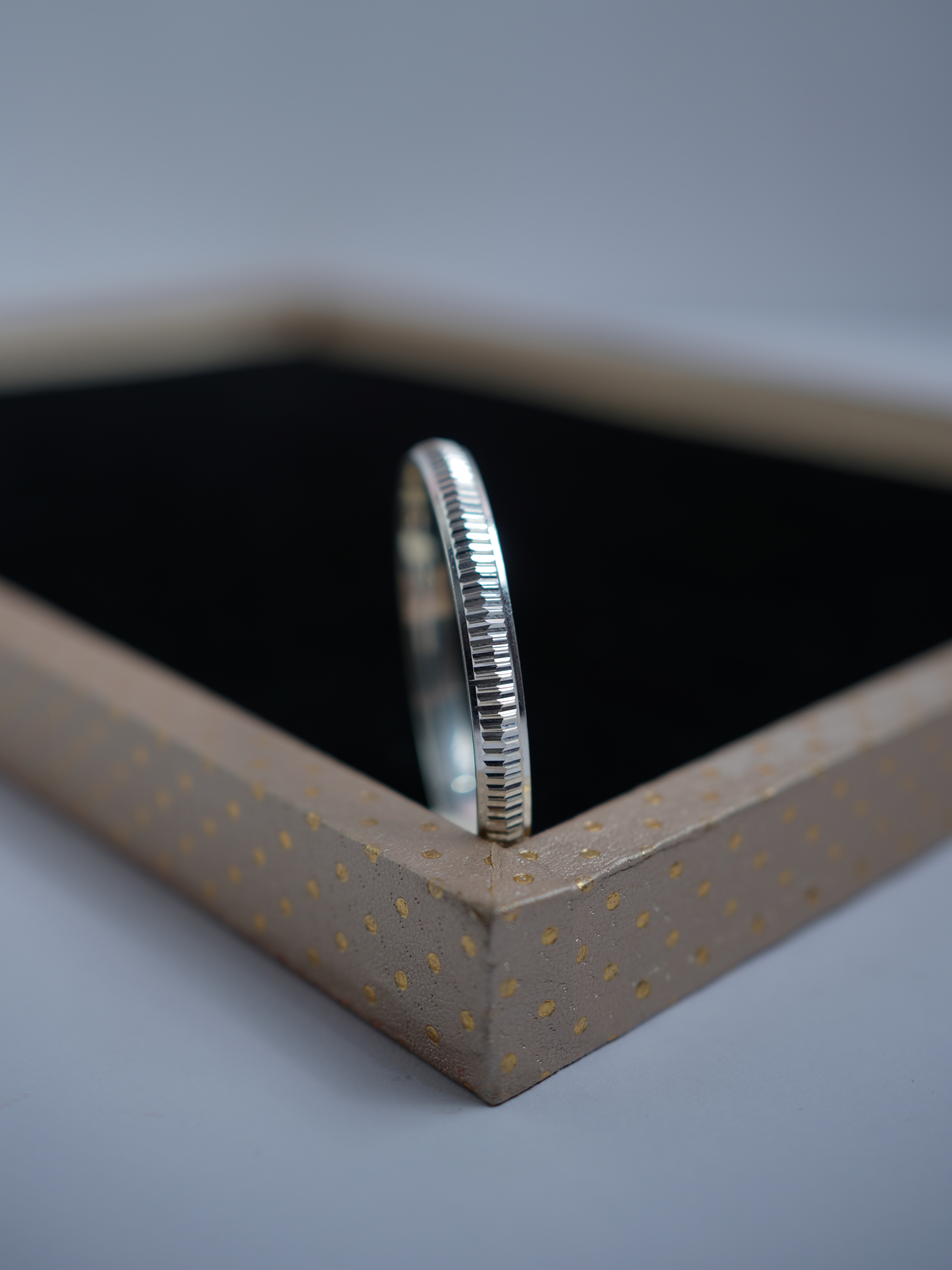 925 Sterling Silver Linear Texture Baby Kada - View 6
