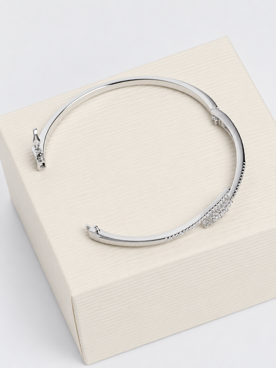 Luna Triple Stone 925 Sterling Silver Kada for Women - View 8