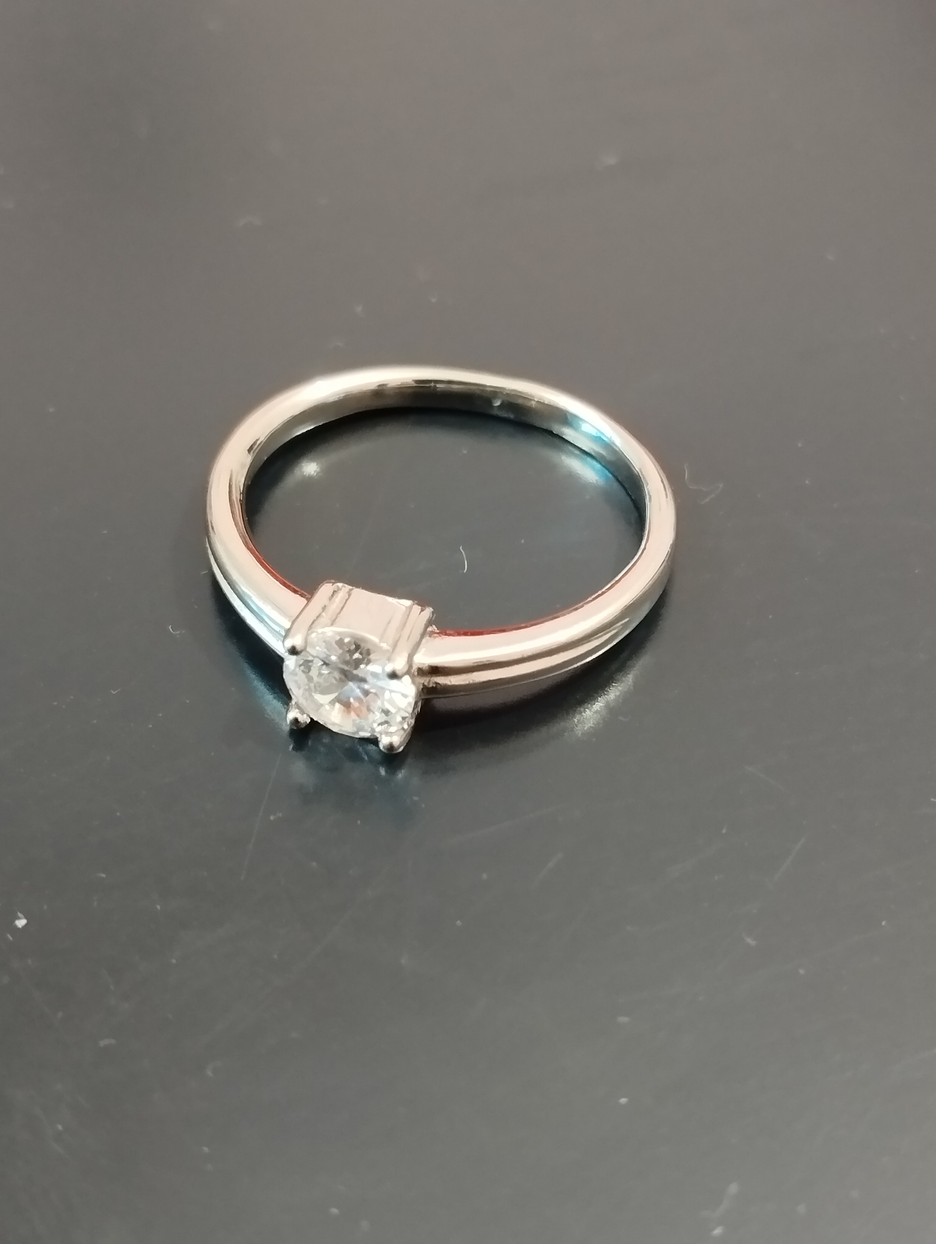 Luna Solitaire Silver Ring - View 2