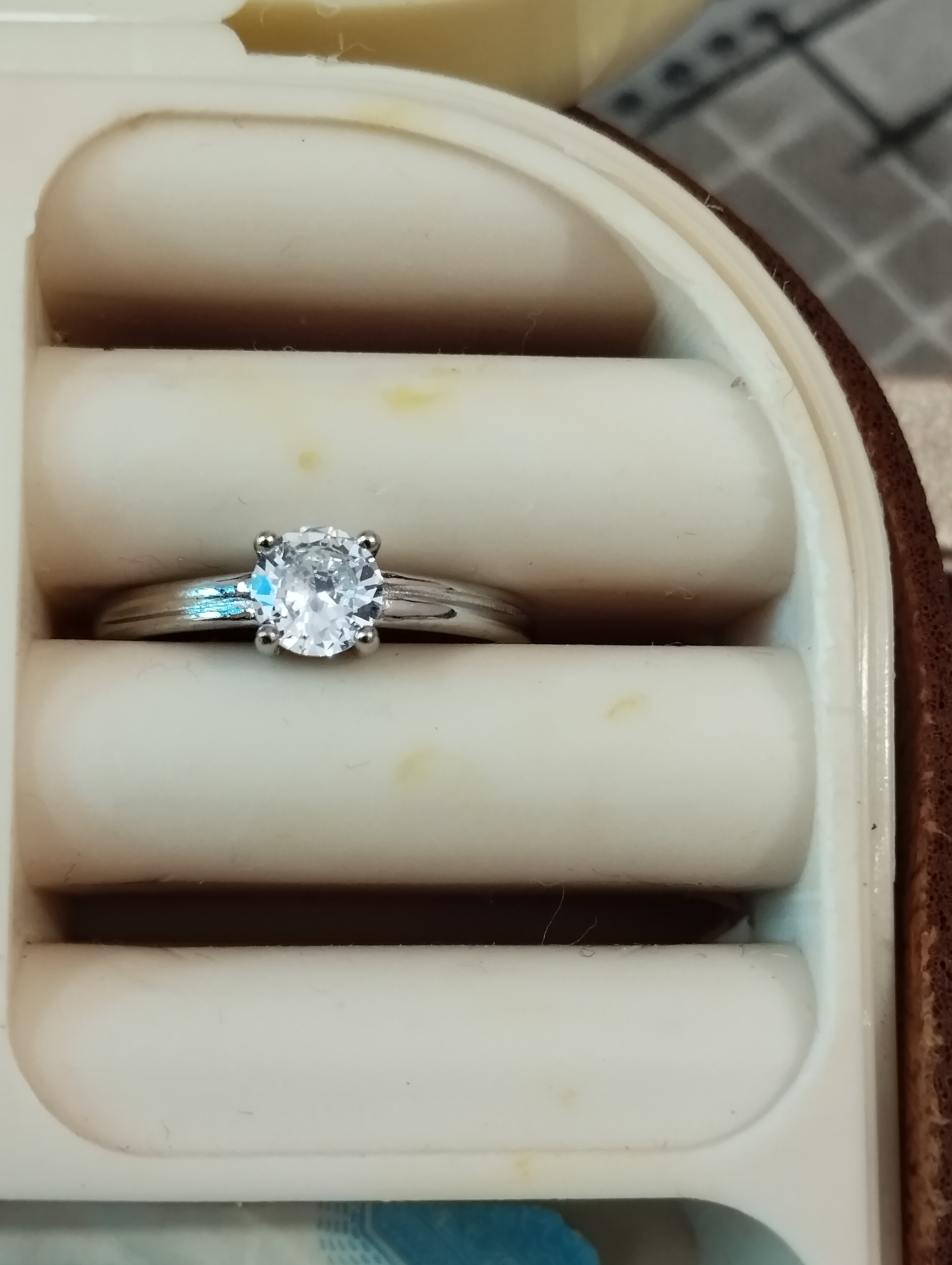 Luna Solitaire Silver Ring - View 3