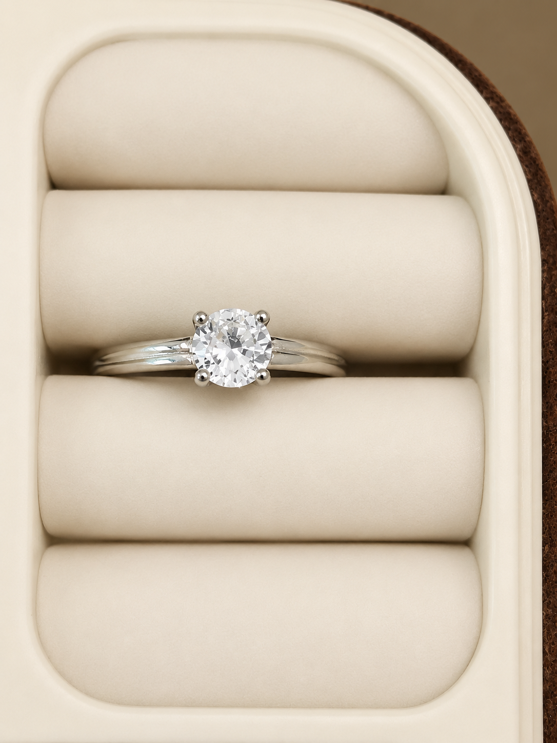 Luna Solitaire 925 Silver Ring - View 2