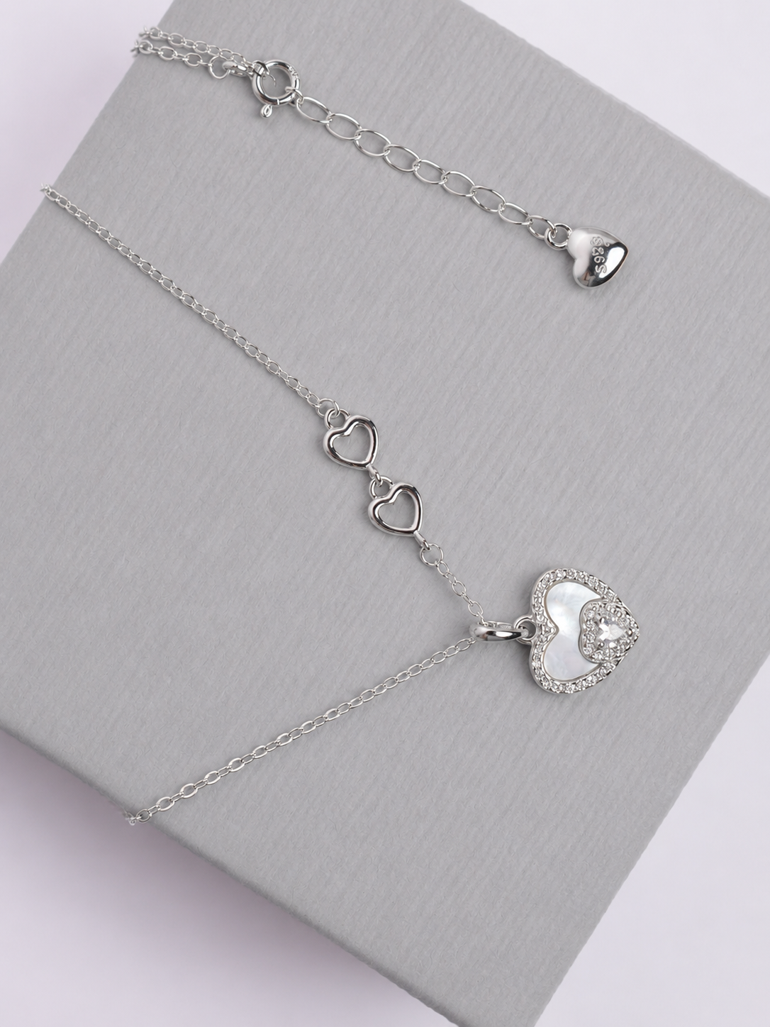 925 Sterling Silver Heart Pendant with Chain for Women - View 8