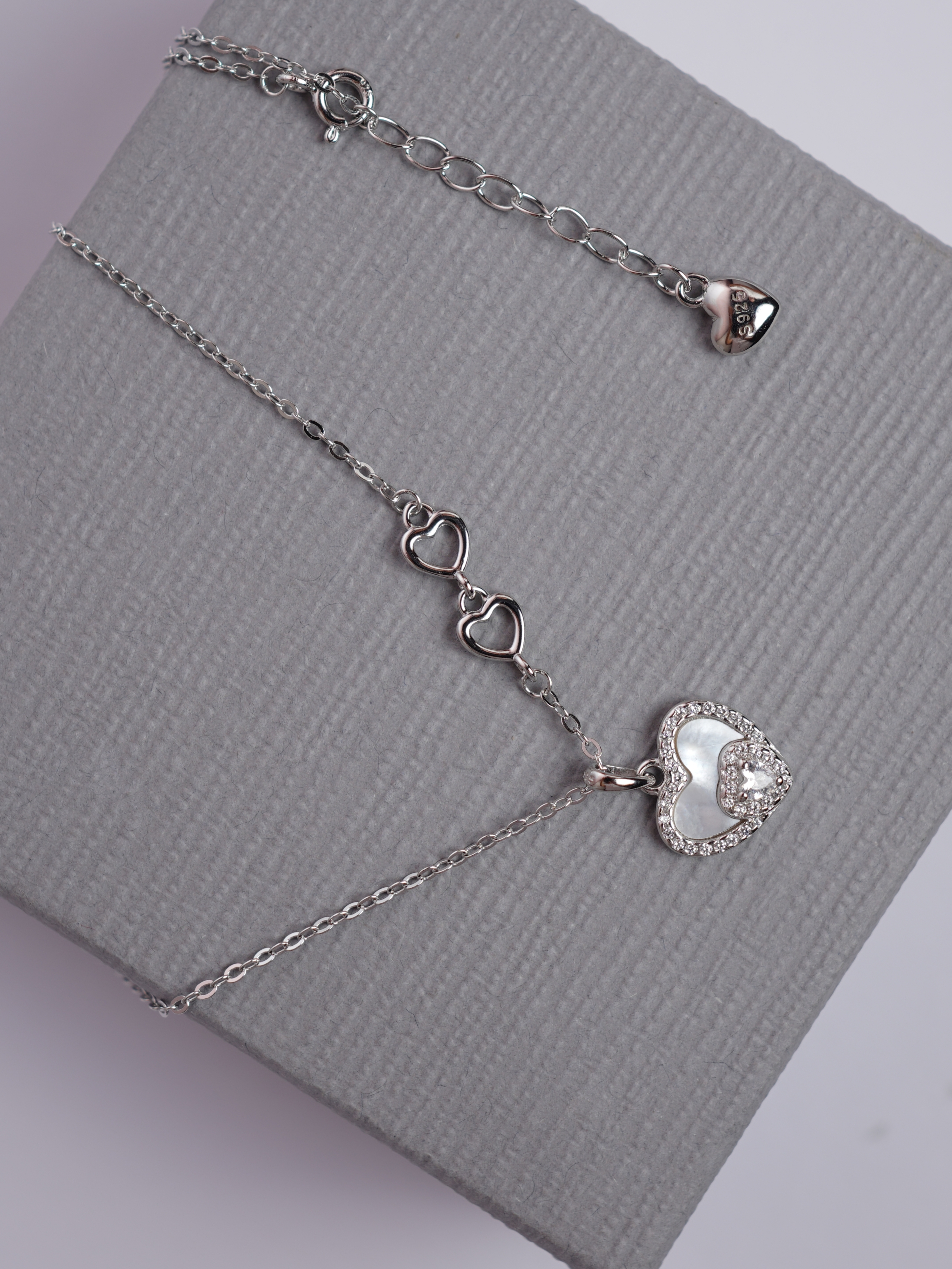 925 Sterling Silver Heart Pendant with Chain for Women - View 9