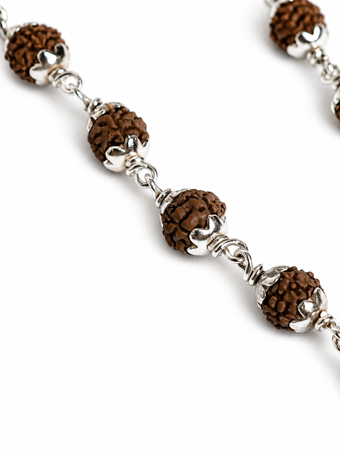 925 Sterling Silver Rudraksha Mala – Premium Handmade Spiritual Beaded Chain - View 3