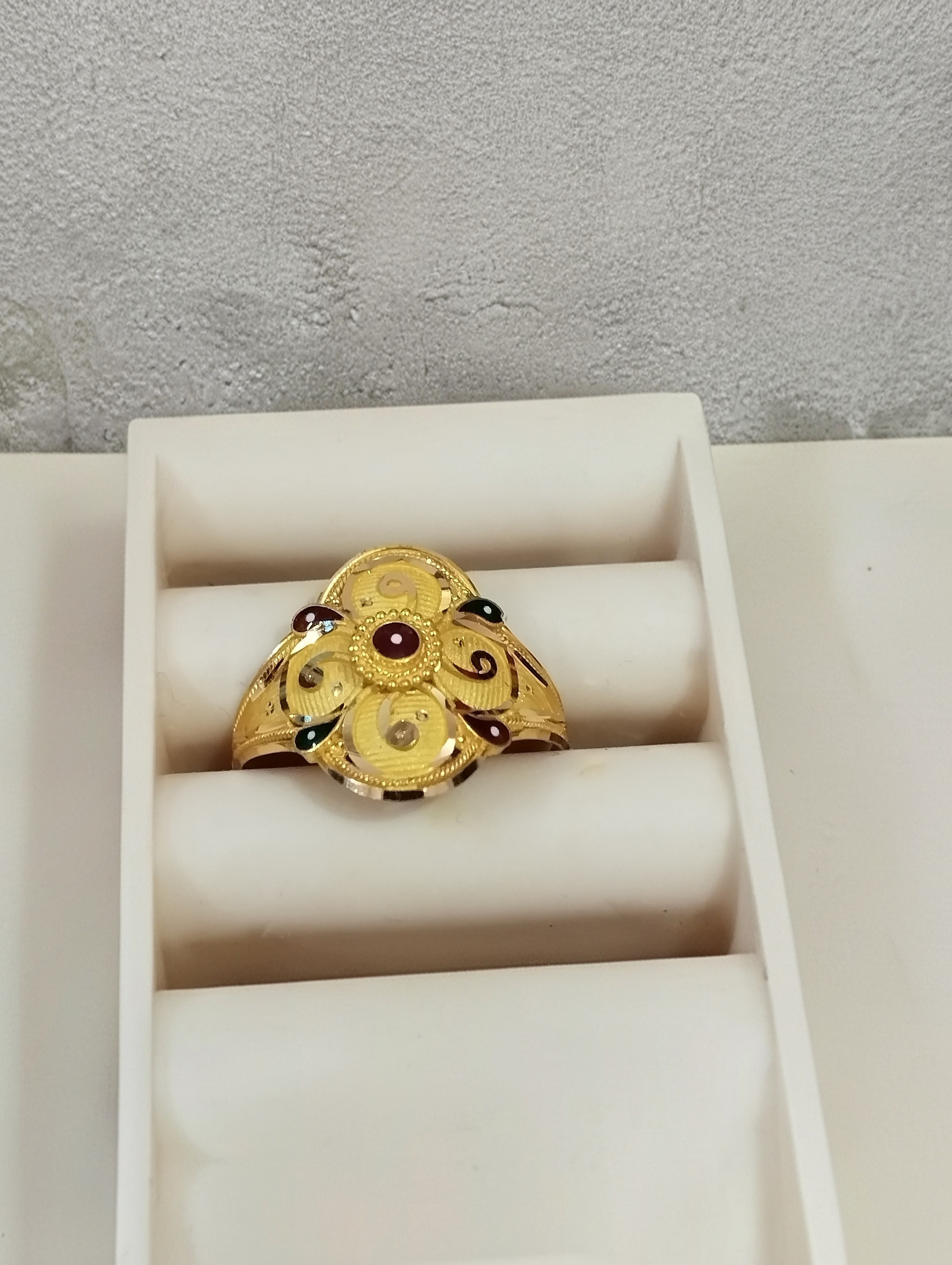 Royal Meenakari Bloom Ring - View 4