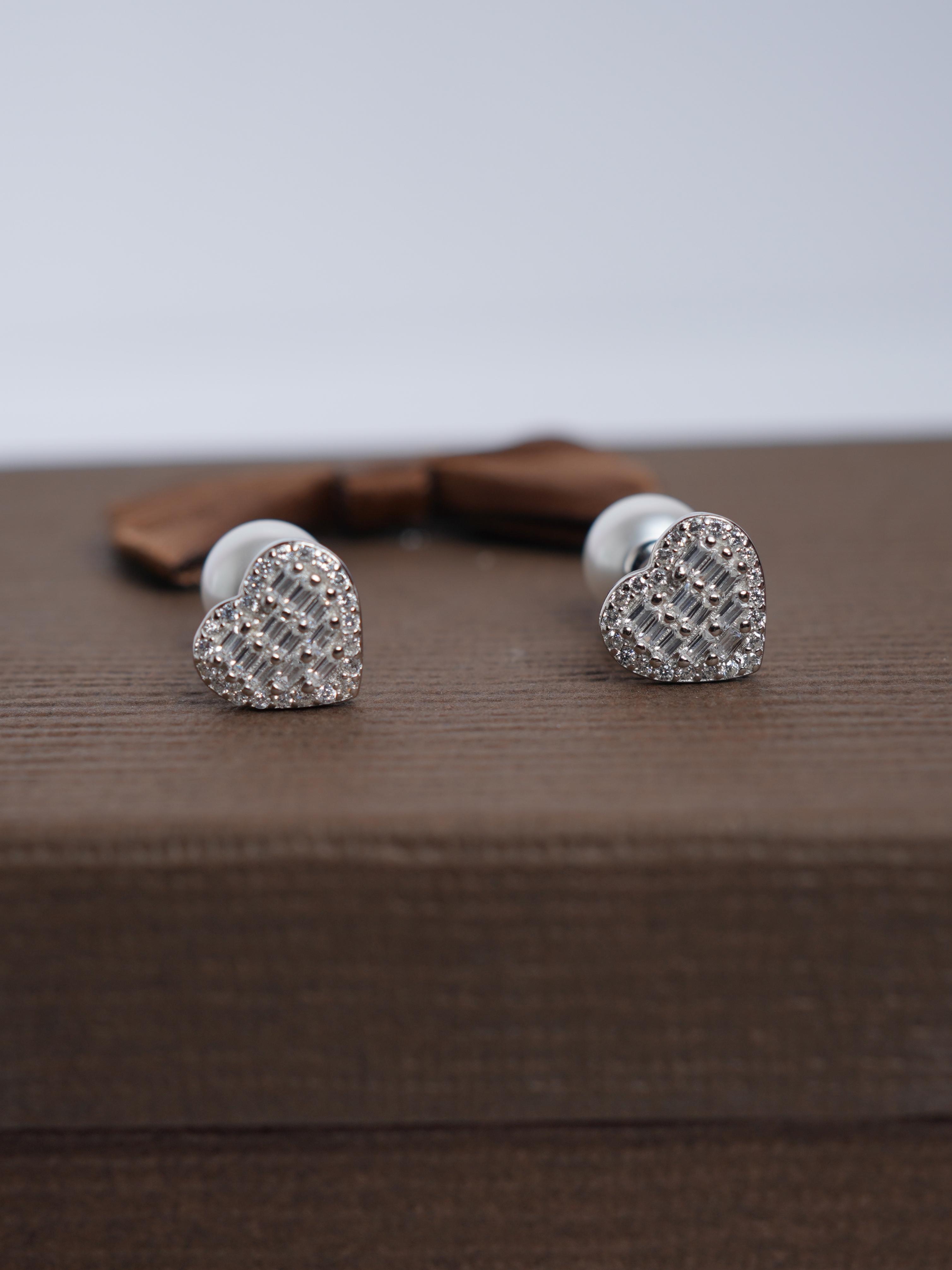 Celeste Heart Dual-Face 925 Sterling Silver Earrings - View 3