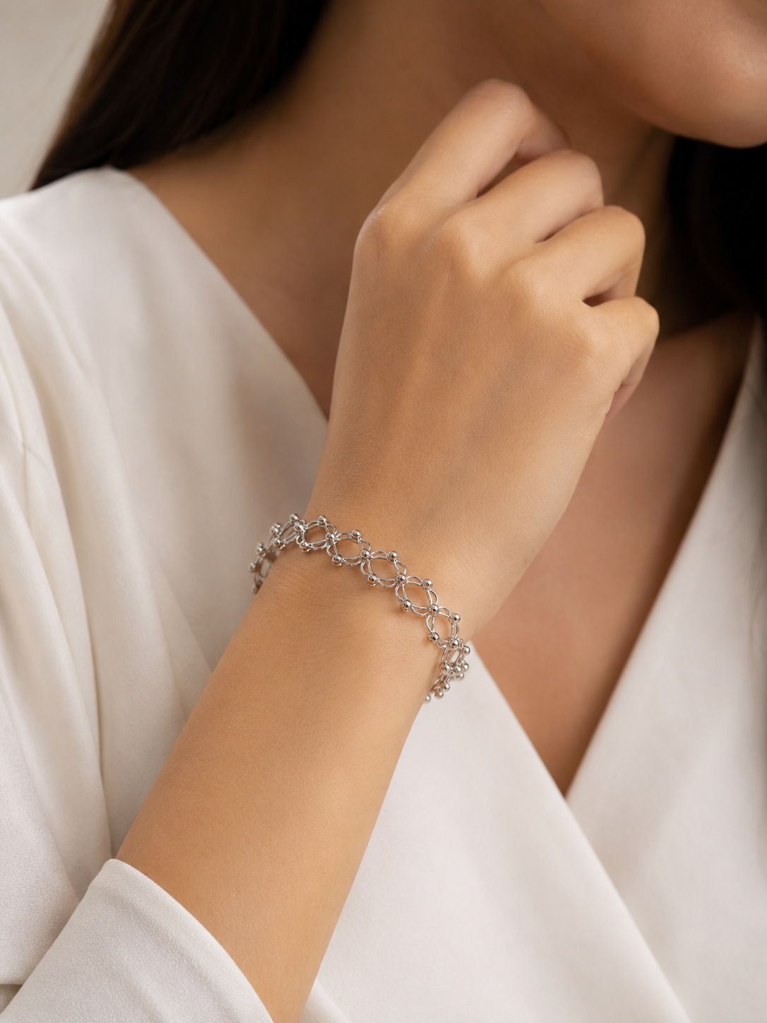 925 Sterling Silver Infinity Bloom Kada Ring for Women | Adjustable Open Bracelet Ring - View 3