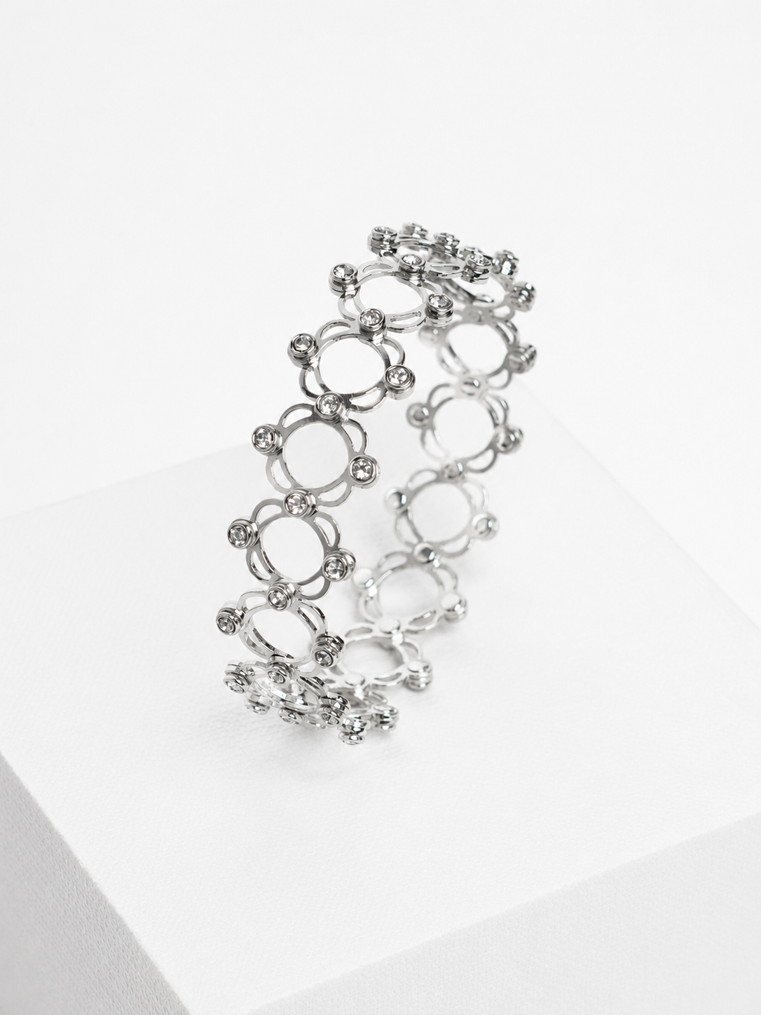 925 Sterling Silver Infinity Bloom Kada Ring for Women | Adjustable Open Bracelet Ring - View 9