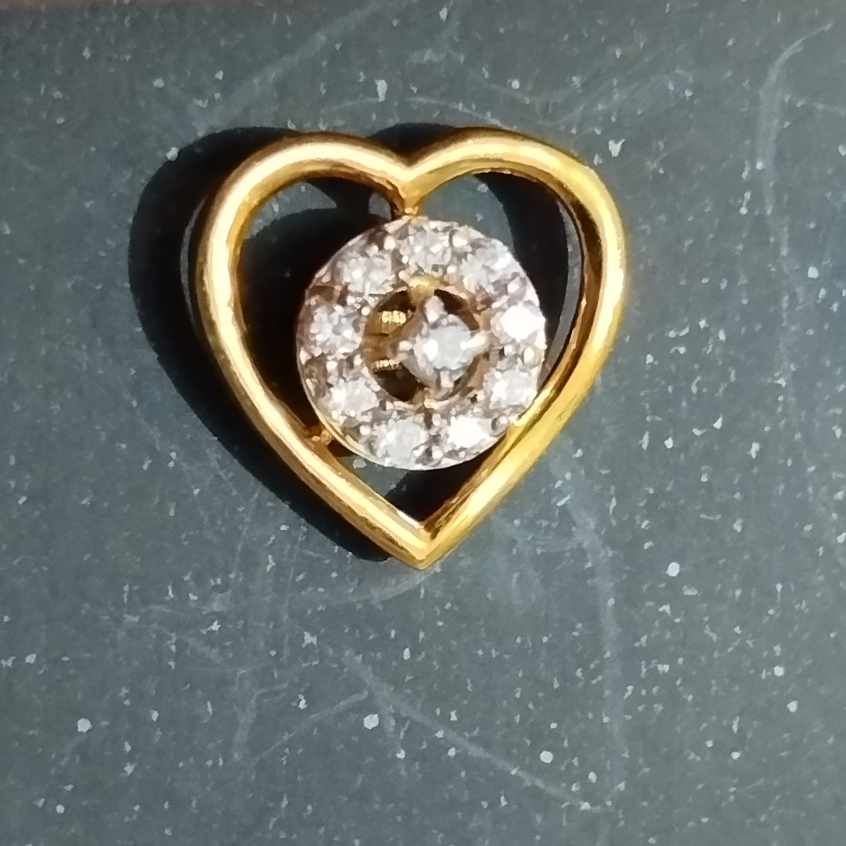 Golden Heart Sparkle Stud Earrings - View 3