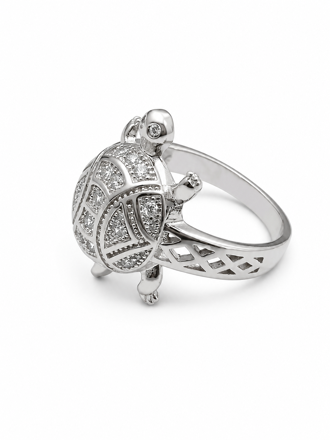 925 Sterling Silver Turtle Studded Ring for Men - View 2