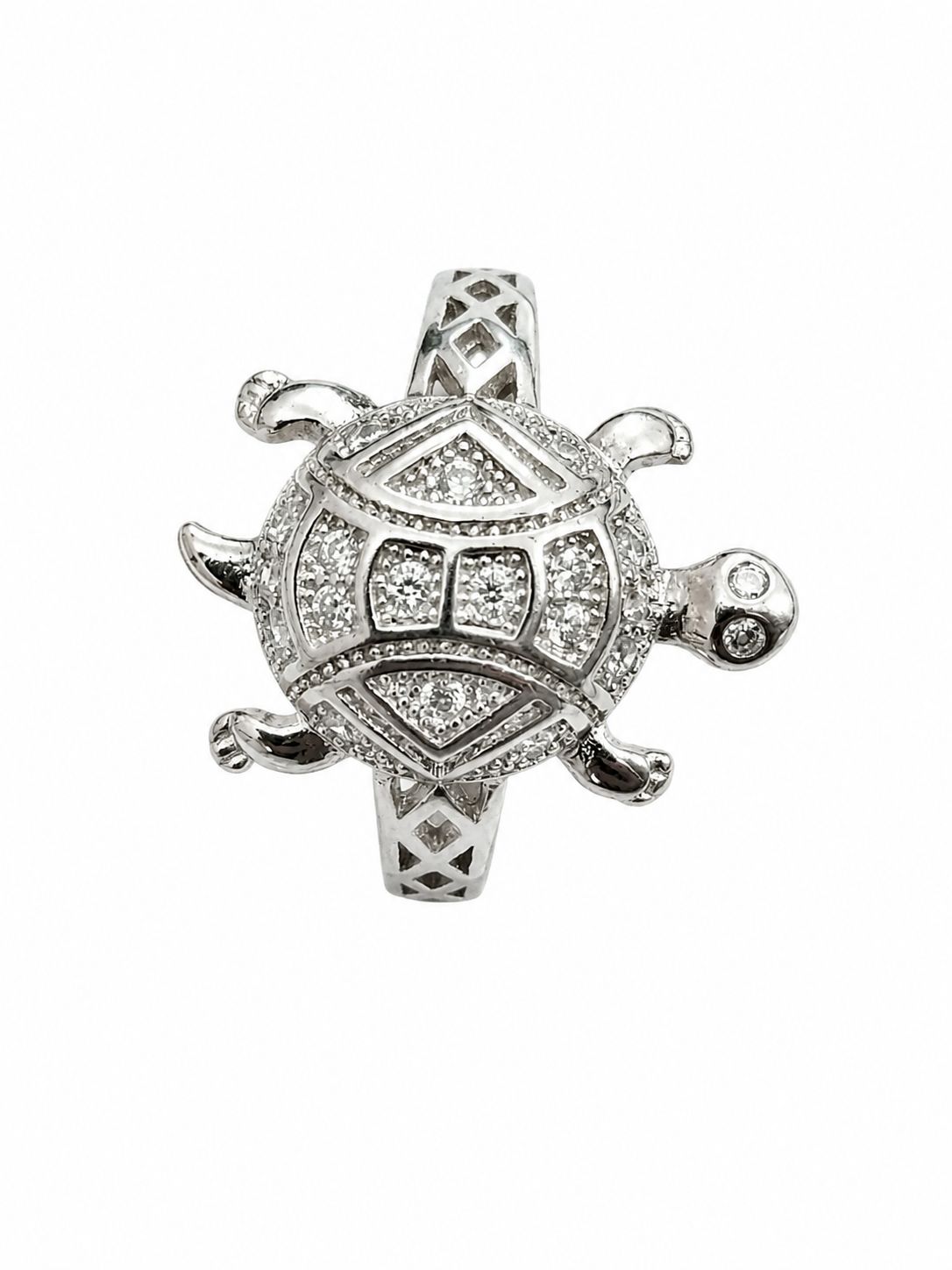 925 Sterling Silver Turtle Studded Ring for Men - View 3