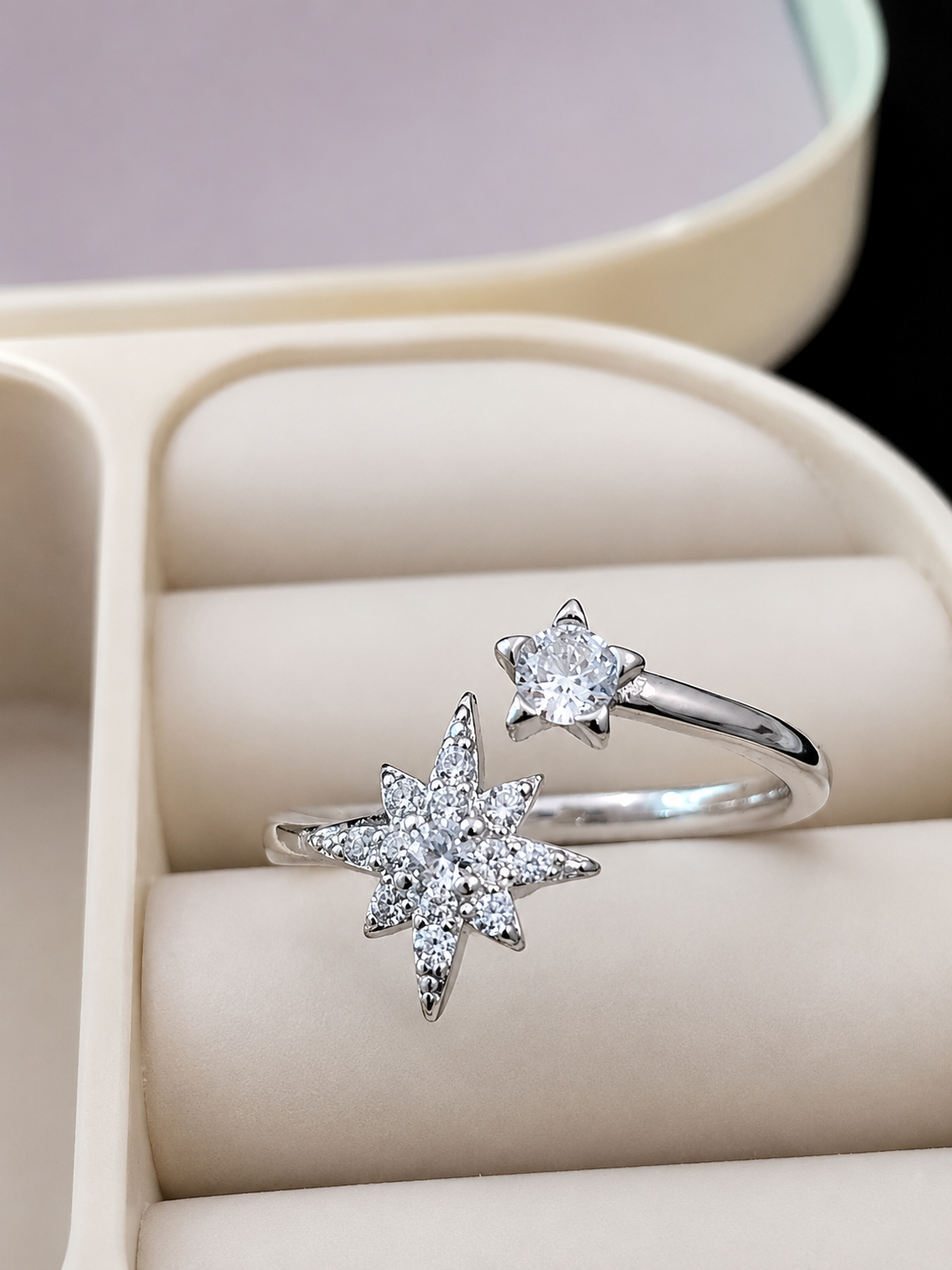 Celestial Star Adjustable 925 Silver Ring - View 2