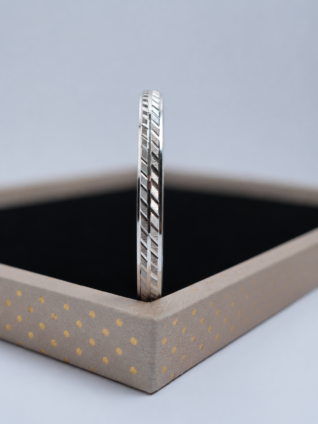 925 Sterling Silver Urban Edge Pattern Kada for Men - View 7