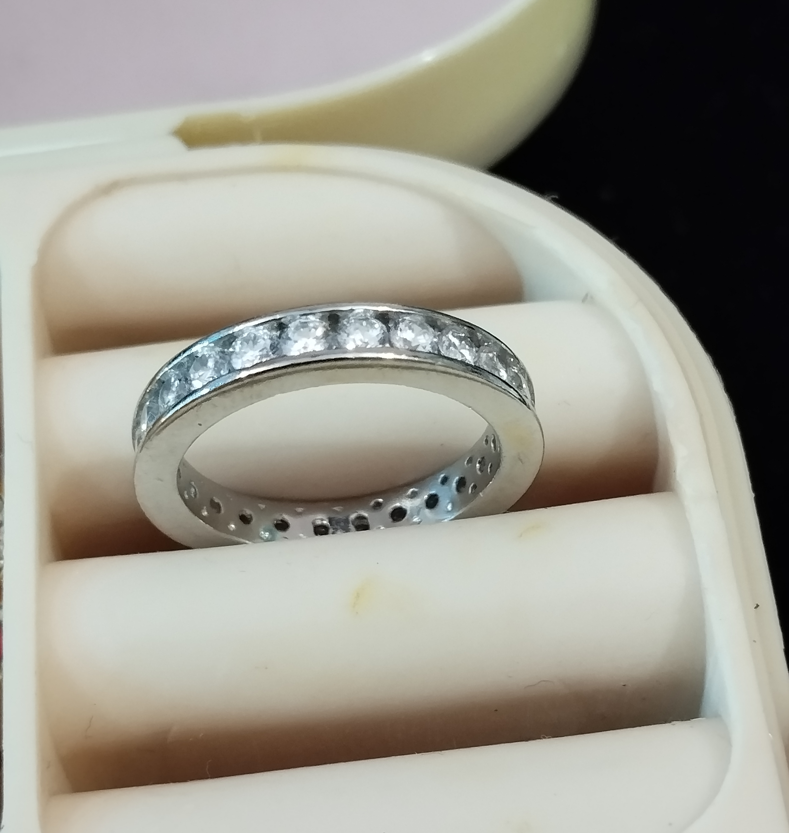 Eternal Spark Band Silver Ring - View 2