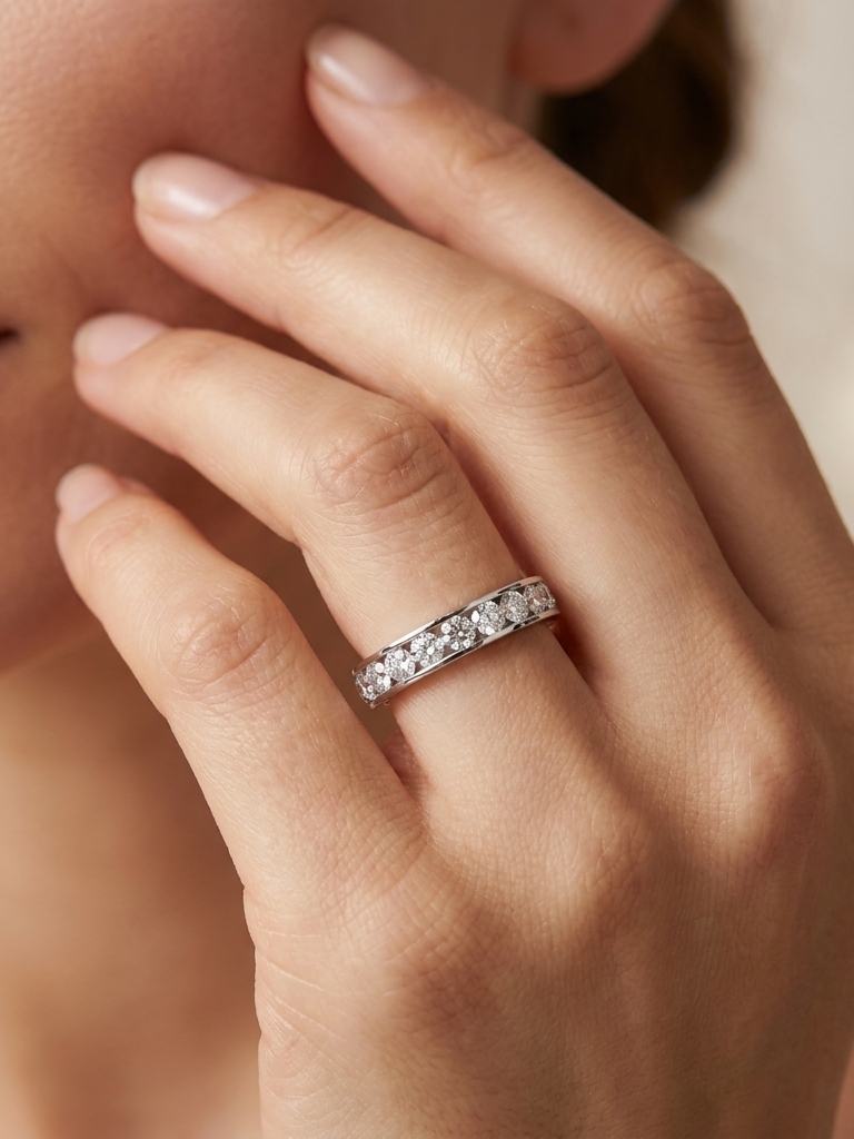 Eternal Spark 925 Silver Ring Band  - View 4