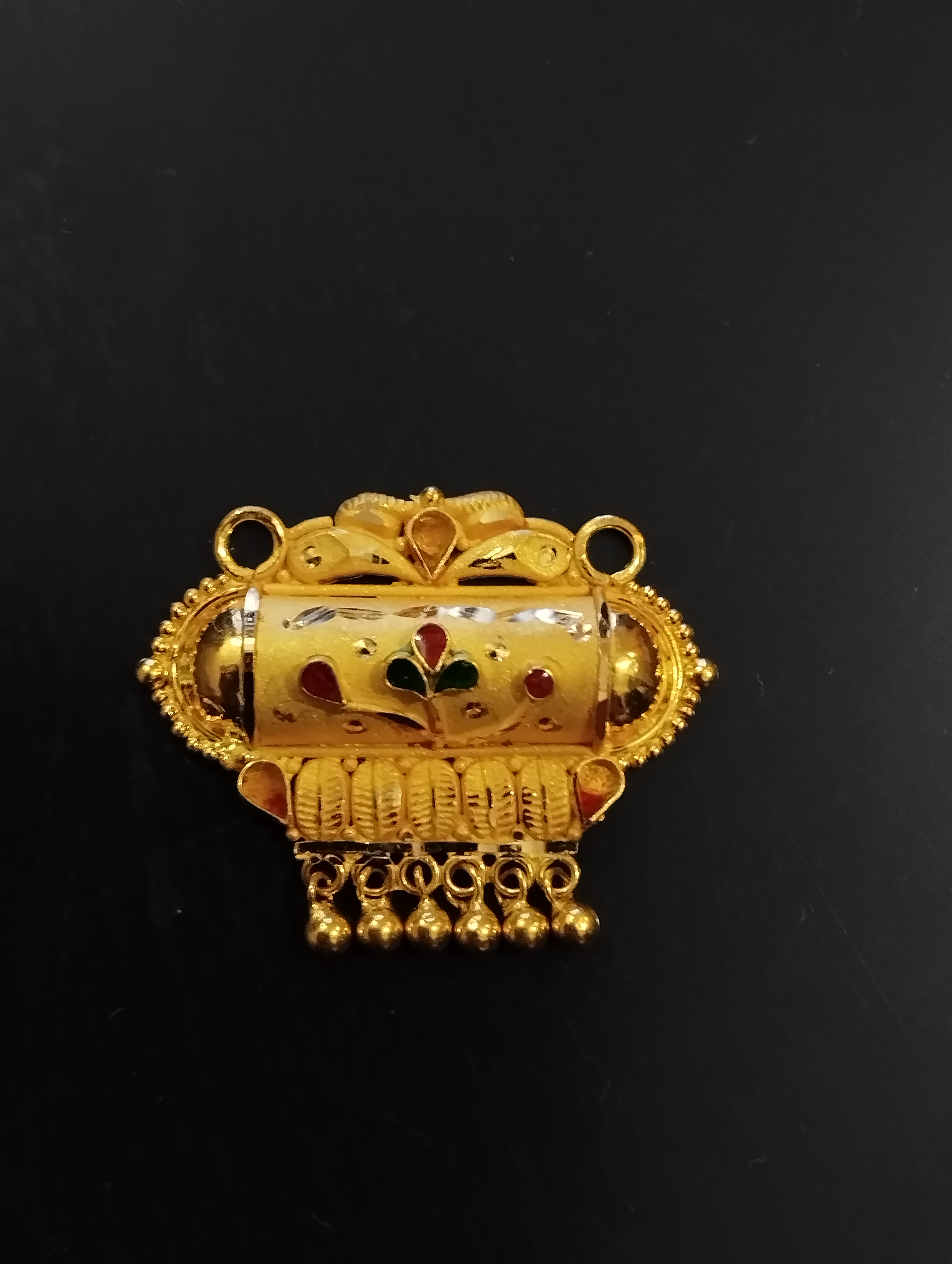 Rajwadi Meenakari Pendant - View 2