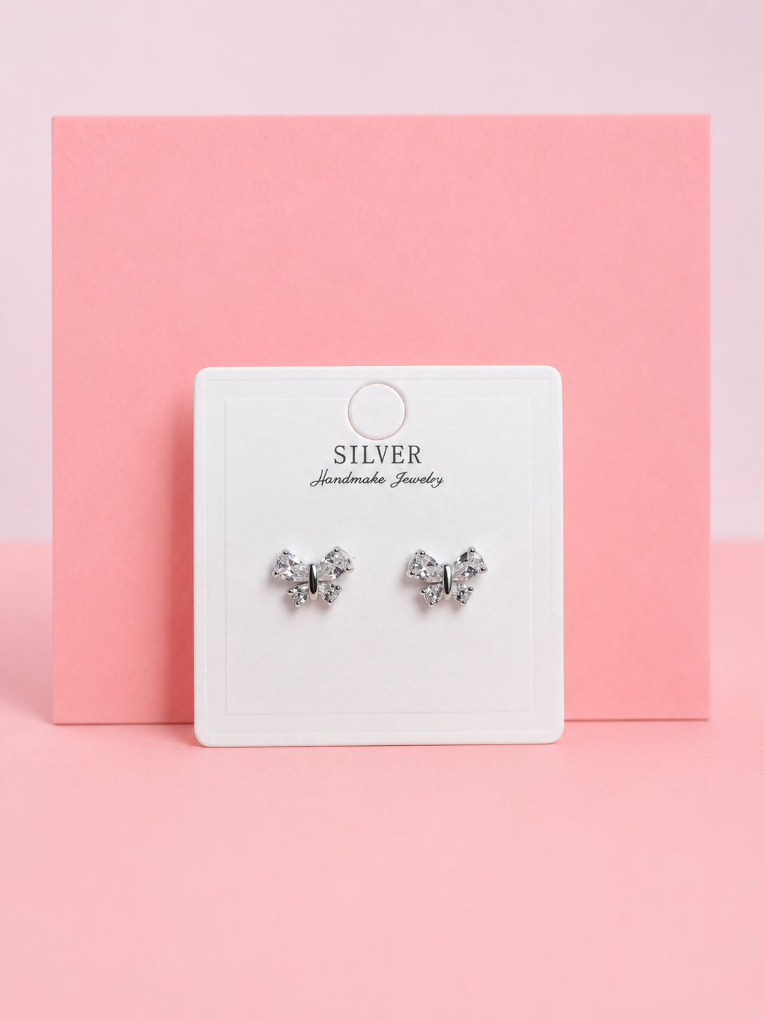 Radiant Ribbon 925 Sterling Silver Stud Earrings - View 4
