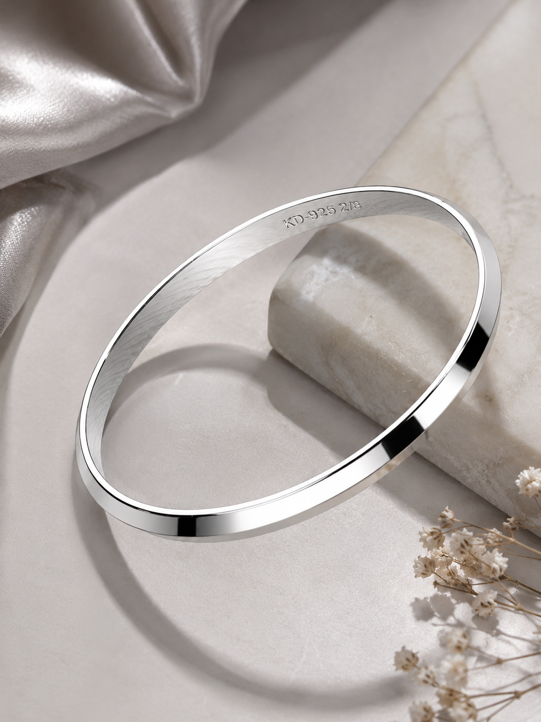 925 Sterling Silver Punjabi Kada for Men & Women | Classic Mirror Finish
