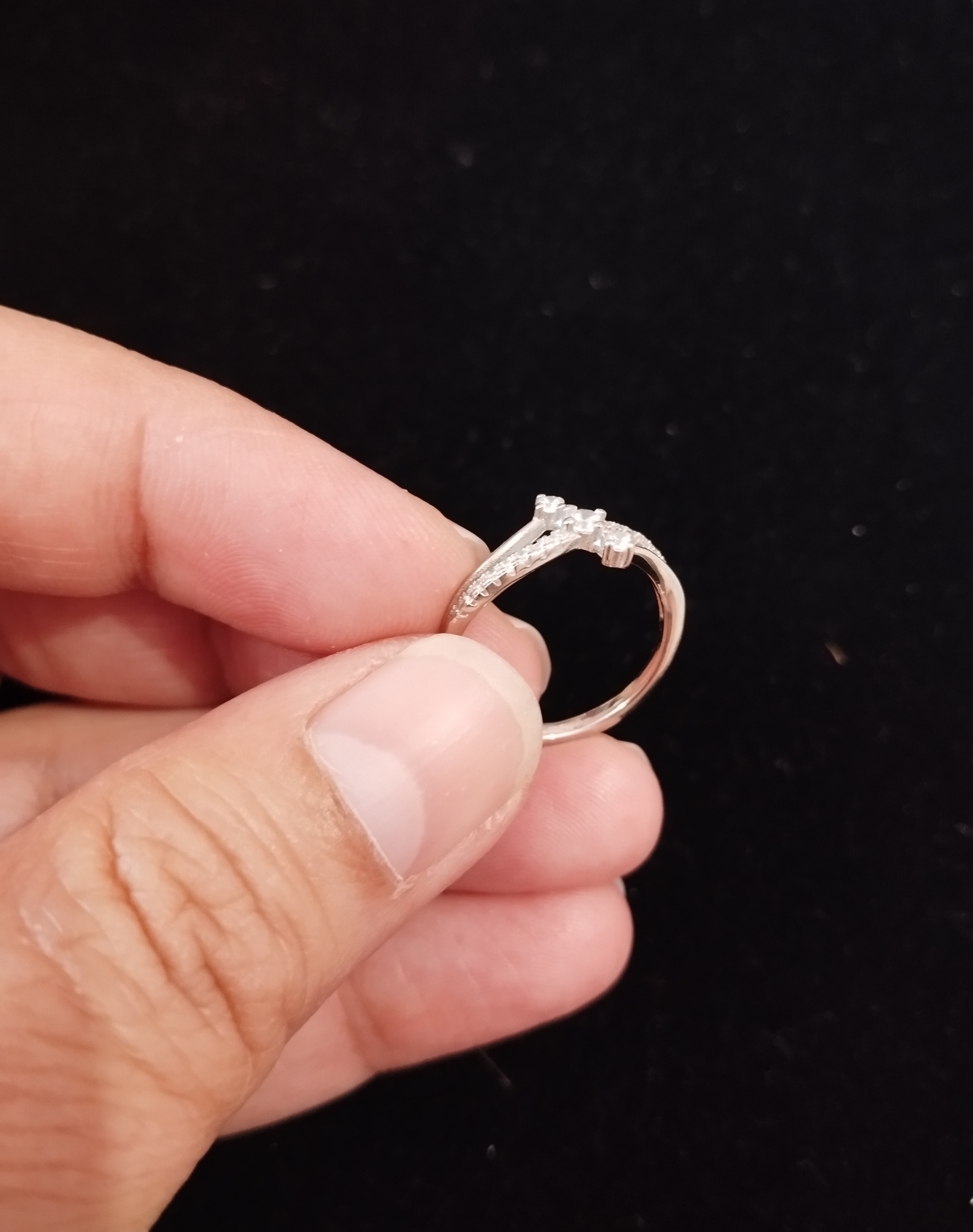 Celestial Cross Spark Silver Ring - View 2