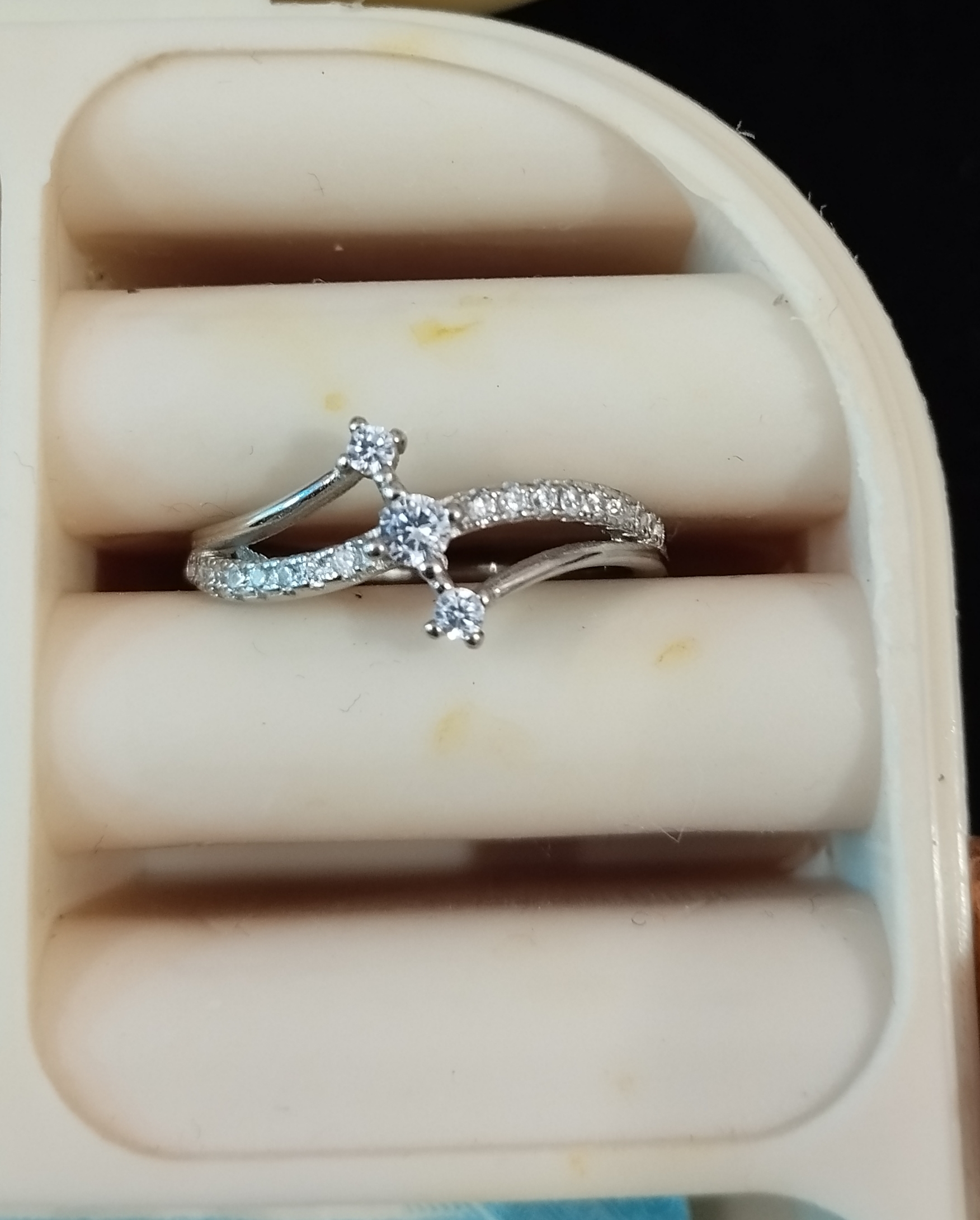 Celestial Cross Spark Silver Ring - View 3