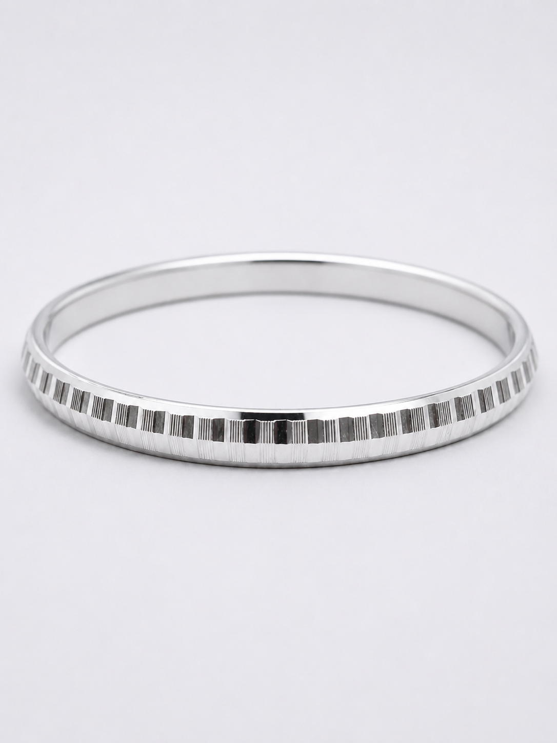 925 Sterling Silver Titan Edge Textured Kada for Men - View 2