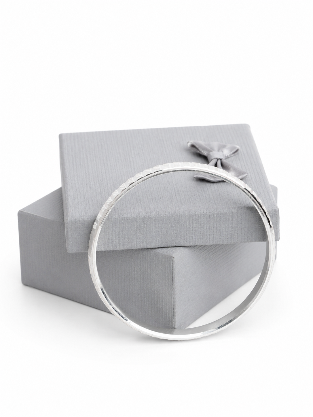 925 Sterling Silver Titan Edge Textured Kada for Men - View 5