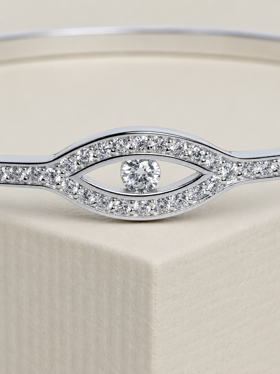 925 Sterling Silver Evil Eye Kada Bracelet for Women - View 6